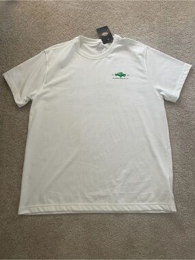 Dickies White Short Sleeve Crew Tee with Green Chest Logo